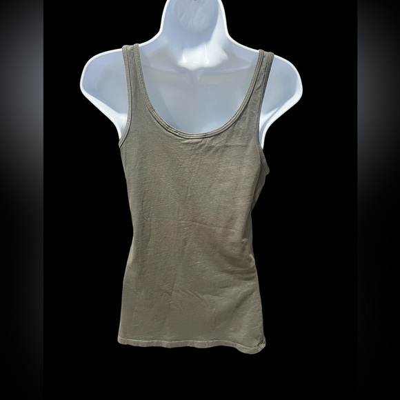 Groceries Apparel Olive Green Cotton Tank Top L - Picture 2 of 5